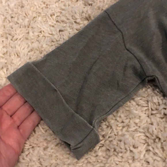 American Eagle Green Oversized Henley with Buttons - Picture 5 of 6